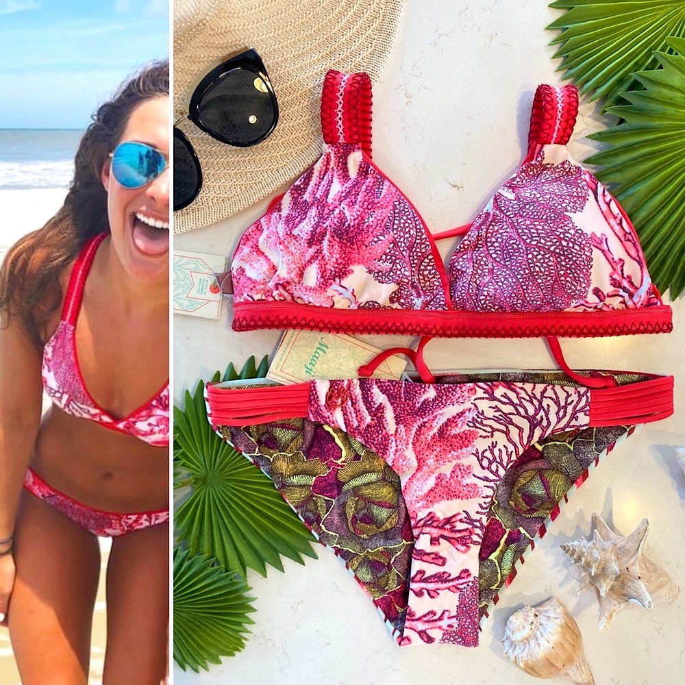RARE! MAAJI Set - Coral Reef Basket Bikini Top & Signature Cut Bottoms - M